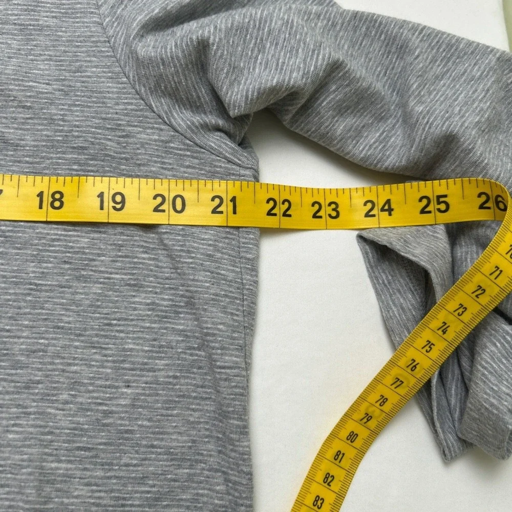 Adidas Mens Striped Long Sleeve Pullover Hooded T-Shirt Size M Gray Athleisure